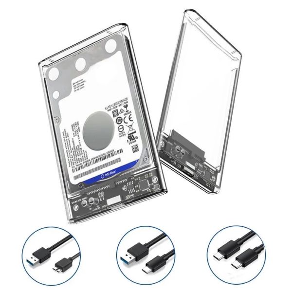 ALCHIZZO DRIVE RICHE DEGLI DELLA CONSCITO DELLA CONSEGNA USB 3.0/Tipo C a SATA III Custodia a disco rigido esterno trasparente per supporto HDD SSD SATA da 2,5 pollici UASP