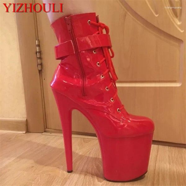 Scarpe da ballo da 20 cm con stivali sexy tallone per il super pole danza modella pista corta performance palcoscenico