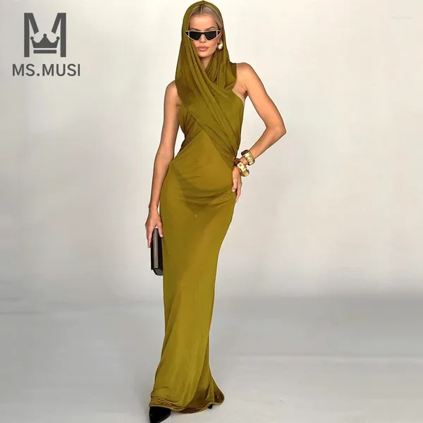 Vestidos casuais msmusi 2024 Moda Mulheres