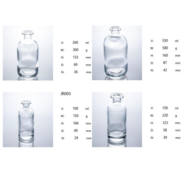Garrafas de embalagem de garrafas de vidro transparente Cuidado com a pele do óleo de cabelo