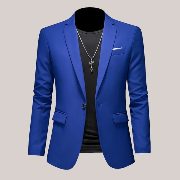 Plus size m6xl masculino negócio casual blazer de cor sólida vestido de trajes de traje de vestuário de trabalho de tamanho grande masculino roupas de marca masculino smoking 240407