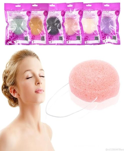 6 Farbe Konjac Schwamm für saubere Haut natürliche Entfernen winziger Blackhead -Gesichtsreinigung Waschen Puff Make -up Make -up Schwamm Maquiagem7263949