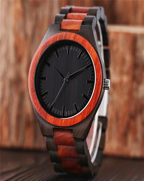 Luxo Creative Creative Nature Wood Wood Full Bamboo Facil de Bambu Handmade Analógico Display Wristwatch para Men Bracelet Clop Ban43531112