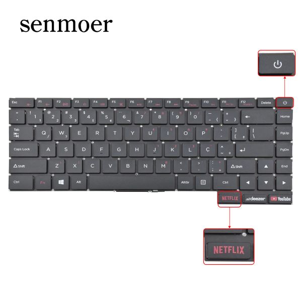 Teclados Senmoer Br Brasil Laptop Teclado Teclado para Positivo Motion C4128D C4500D C45TD C464D