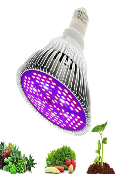 LED Grow Light Full Spectrum 30W50W80W E27 UV IR LED İç Mekan Hidroponik Çiçekler için Büyüyen Ampul Bitkiler LED Büyüme LAMP8935347