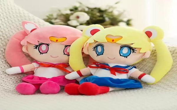 DHL 25cm Kawaii Anime Sailor Moon Plüsch Spielzeug süßer Mond Hase Handgefüllte Puppe Schlaftkissen Weiche Cartoon Brinquidos Girl Gif2665864