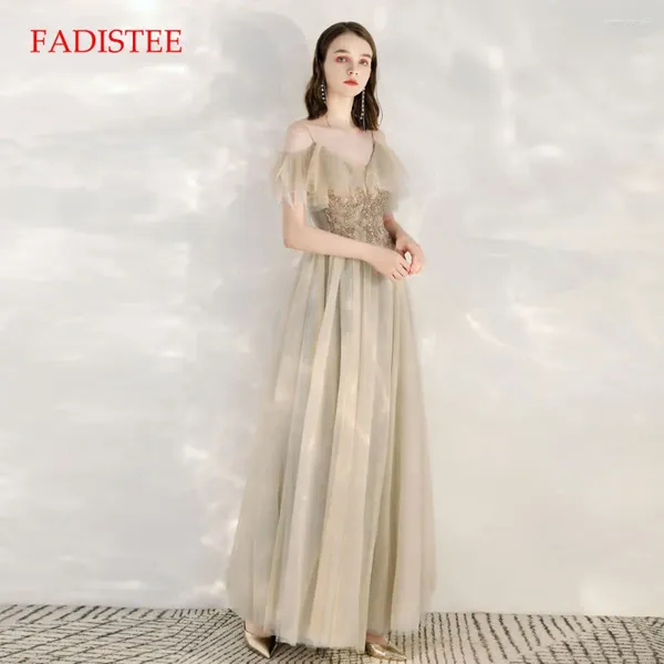 Partykleider eleganter Tüll Tüll Vestidos de fiesta Noche Abschlussabend Robe Soiree Kleid Lange trägerlose Perlenspitze Luxus