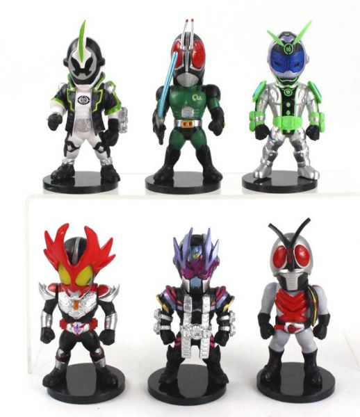 6pcslot Japanische Anime -Figur maskierter Fahrer Kamen Rider Actionfigur Kinder Spielzeug für Sammelmodell Toys6181457