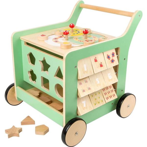 Little Foot Holzspielzeug Premium Pink Baby Walker und Game Center bewegen es!- Spaß- und Bildungsspielzeug für Kinder 12 Monate und höher