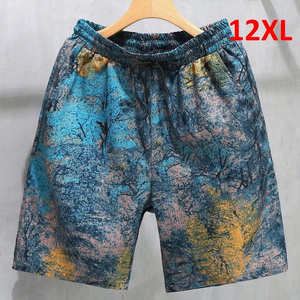 HAWAIIAN BEACH SHORTS MEN HIP Hop Streetwear Letye Short Plus size 10xl 12xl Summer Male 240408