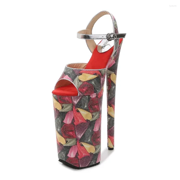 Scarpe vestiti piattaforma crossdresser sandali a spillo sandali da 26 cm a forma di diamante tacchi sottili pompe glitter woman party stripper
