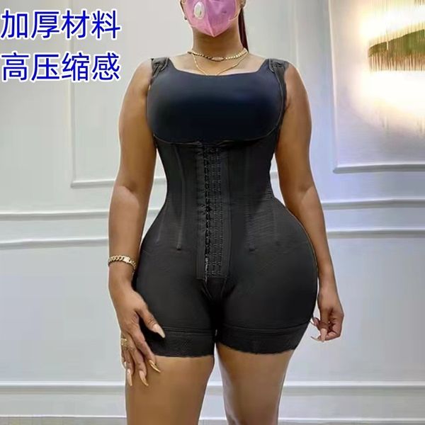 Corsetto femminile Bodyshaper ad alta compressione Addome Addome Control Doppio Tanysuit Arenatrice Open Bust Fajas 211029