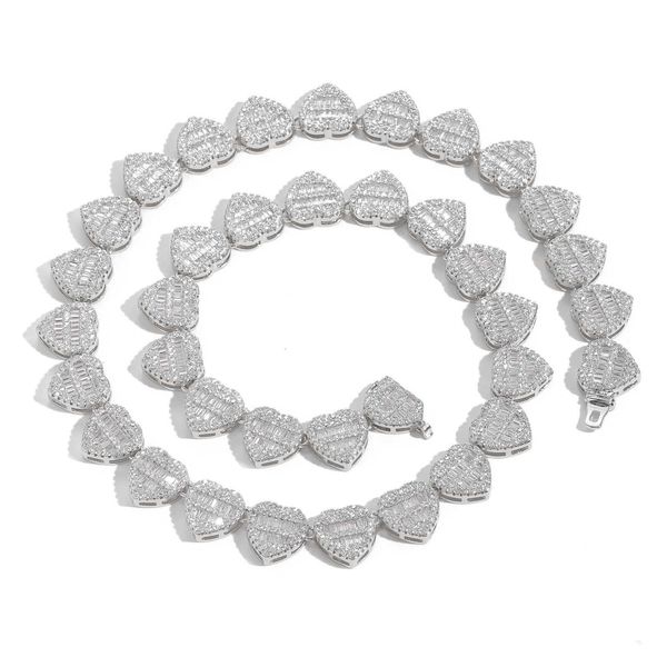Neue T-förmige quadratische Liebe Halskette Silber Set Diamond Hip Hop Personalisierte Modepaar Halskette Marke Designer Schmuck