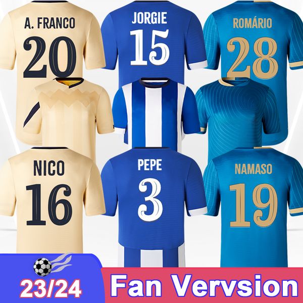 23 24 FC Porto Pepe Mens Soccer Jerseys Хорхе Нико А. Франко Ромарио Эванилсон Варела Намасо Венделл Галено домой в гостях 3 -я футбольная рубашка