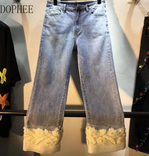 Jeans femininos 2024 Primavera verão Longa calça jeans de tornozelo