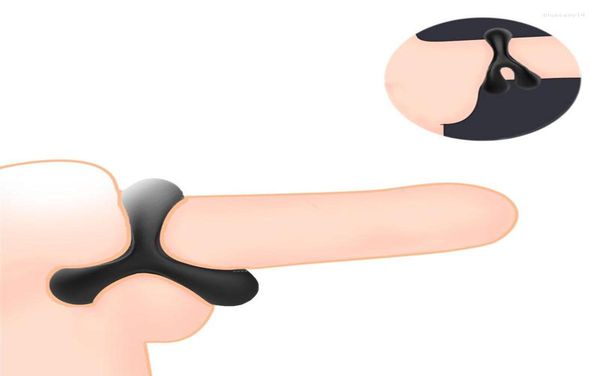 Cockrings Anelli del pene in silicone per il piacere maschile triplo gallo anello di erezione erezione migliorando la resistenza giocattoli per adulti coppia4887604