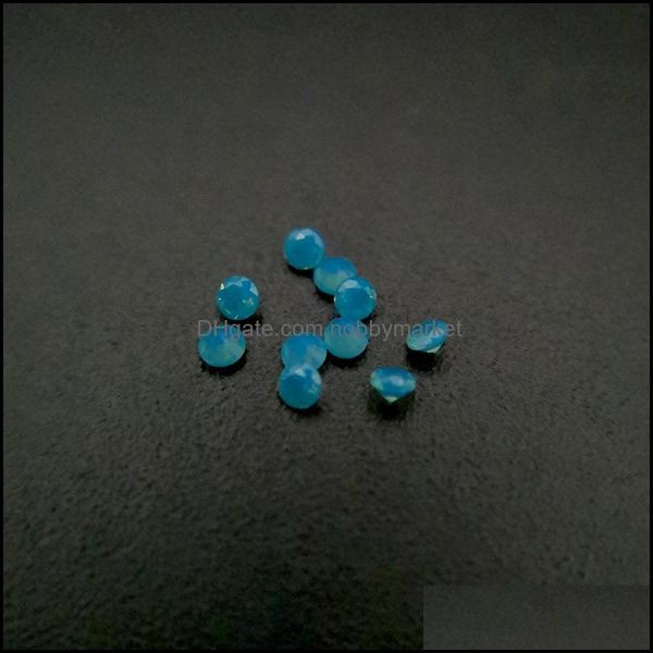 Diamanti sciolti 232 Resistenza ad alta temperatura di buona qualità Nano gemme sfaccettature round 0,8-2,2 mm Opal scuro Aquamarine Greenish Blue Syntet OTDFW