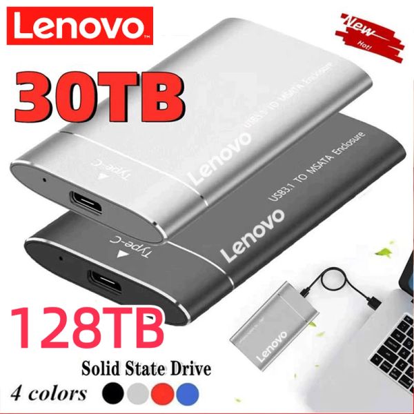 Корпус Lenovo Внешний HDD USB 3.1 Typec 500 ГБ портативные съемные съемные SSD 16T 10T 8T Обновление расширения Высокие дисковые устройства Speedhard