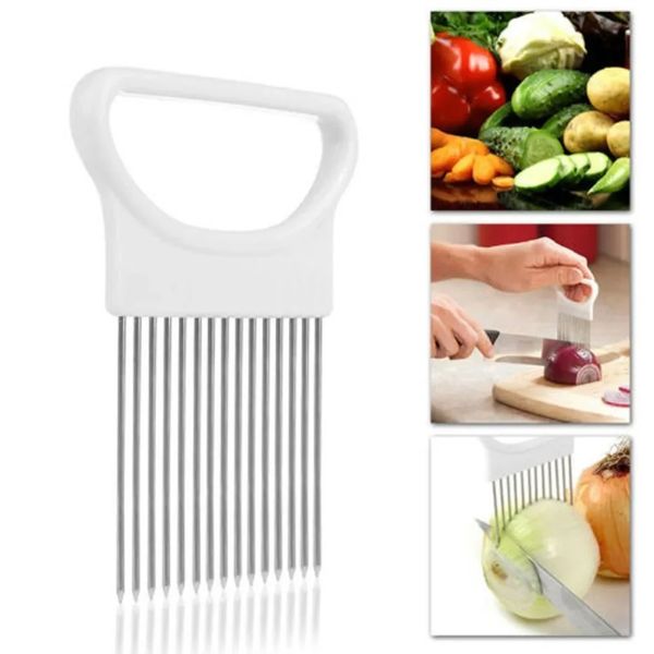 Tomate Onion Chenion Slicer Cutting Auxer Guide Slicing Cutter Fork