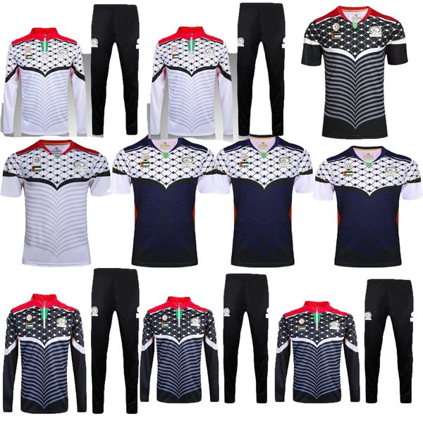 Novo estilo Palestina Maillot de Foot Palestino Running Sets Fashion Print Shert Men Tops Tees Casual T-Shirt Tracksuit