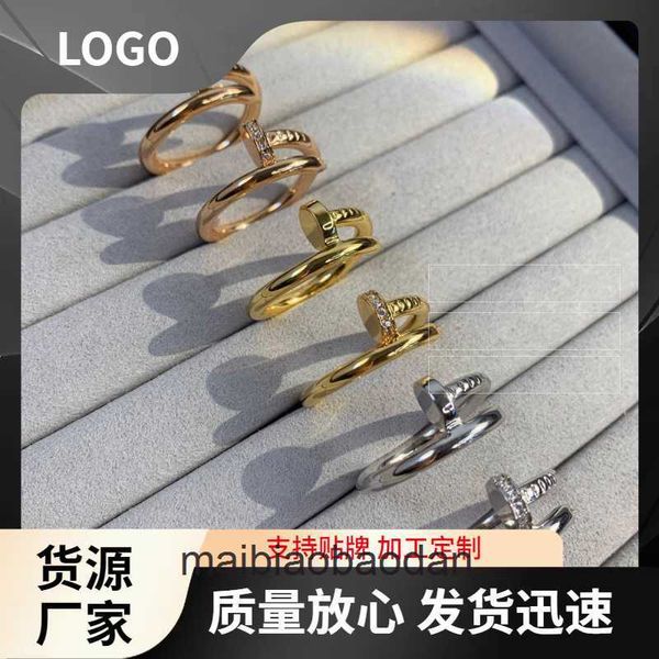 High -End -Designer -Schmuckringe für Frauen Carter Nagel Ring Liebes Männer und Damen Paar Ring Schmale Herren breiter Paar Ring voller Sterne Original 1: 1 mit echtem Logo