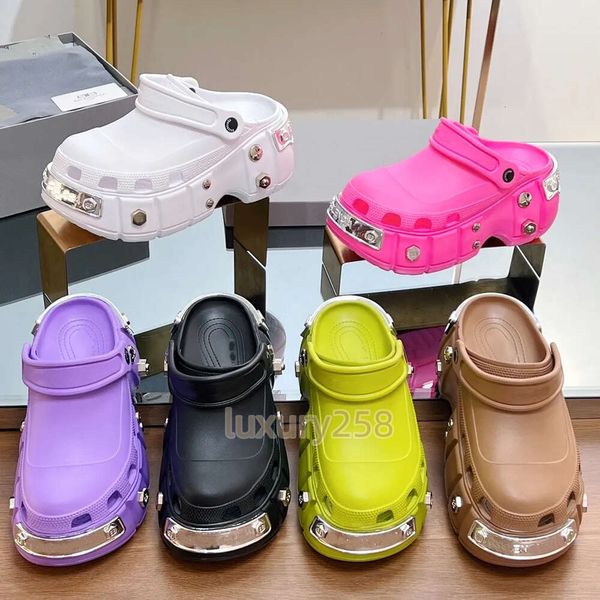 Designer Luxus Sandalen hochwertige Gummi -Loch -Schuhe Dicke Sohle Mode Set Round Head Mode Männer Frauen Sandalen Sandalen