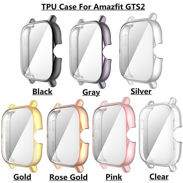 TPU Tampa protetora para Amazfit GTS 2 2e 3 4 Caso de protetor de tela inteira para Huami Amazfit Bip U Pro/GTS2 Proteção de relógio Shell