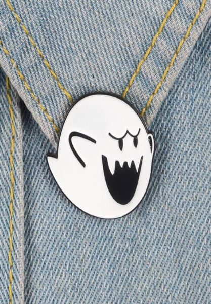 Super Pins Boo Broschen Abzeichen Hard Emaille Pins Rucksack -Taschen Hut Leder Jacken Modezubehör Super weiß Ghost Bros Geschenke FA9621162