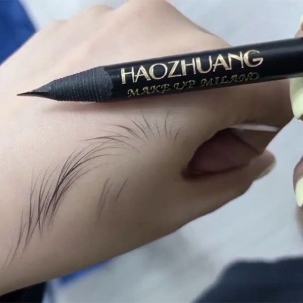 Enhancers Hochwertige Haozhuang Eyebrow Bleistift Schwarz Leder Make -up Wild Line Eyebrow Stifte Hartem Kern flacher Kopf Stift Weißer Stift