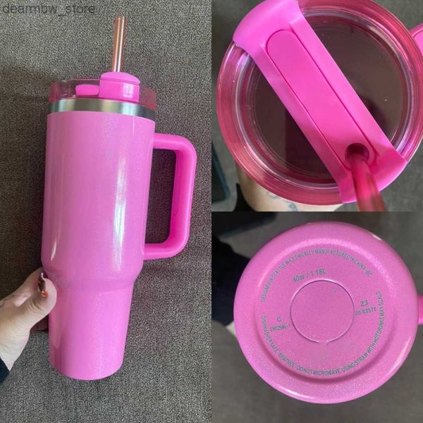 Navio de garrafa de água dos EUA Neon Edição Limitada Starbacks canecas H2.0 Winter Rosa Cosmo Co-marca Flamingo Presente 40oz Target Red Cups carro Tumbrs Water Botts GG0410