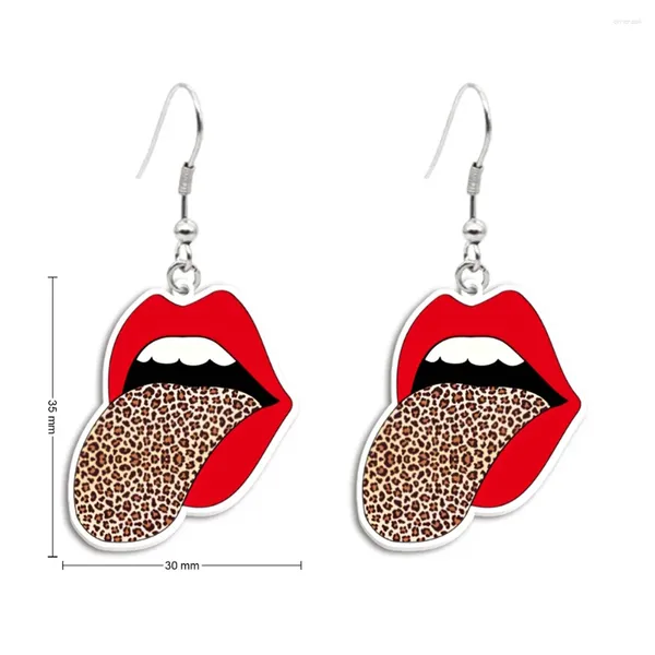 Dangle Ohrringe Fischhaken Valentinstag Thema Red Lippen Harz Drop für Frauen Geschenke Kinder