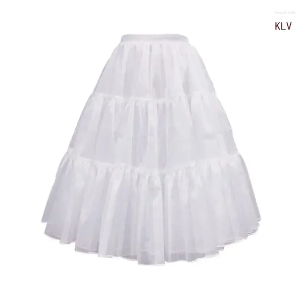 Frauen Nachtwäsche 1a Linie Hoopless Petticoat Crinoline Unterrocksrutschen für Hochzeitskleid Elastische Taille Puffys Tutus Tüll Rock