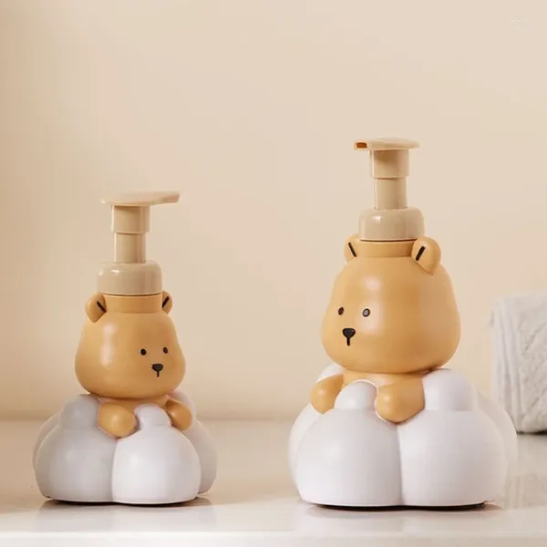 Bottiglie di stoccaggio 250/500 ml Cartoon Orso Dispensatore di sapone Spoap Sporizzabile Riutilizzabile per le mani e bottiglia di pompa per shampoo per la raccolta del bagno