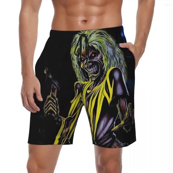 Shorts maschile abitante da bagno classico cranio horror gotico 3d bordo estate divertimento pantaloni corti maschi sports rapido nuoto a secco tronchi