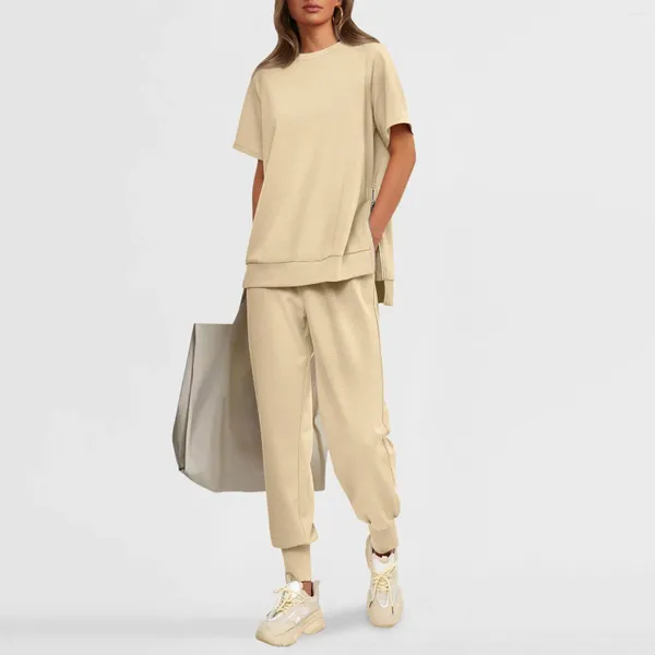 Traccettaci da donna Pantaloni casual per estate con abbigliamento sportivo a maniche corte a maniche corta Fittiness pantaloni lunghi pantaloni per donne