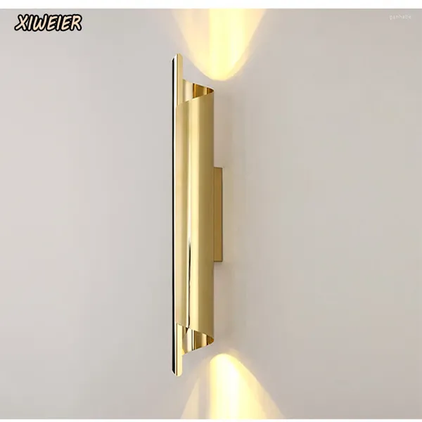 Lampada a parete Designer nordico in acciaio inossidabile arte d'oro post moderno comodino da letto corso