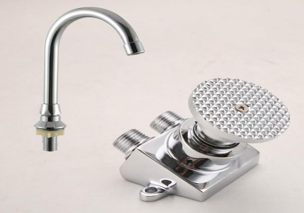 Sonderangebot Promotion Chrom Messing Torneira Faucet Hongjing Typ Medizinischer Pedal Tap Switch Foot Basin Führung Labor7358523