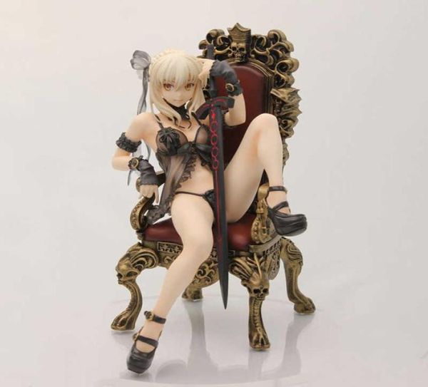 Anime japonês Fatestay Night Sabre Alter Lingerie PVC Ação Figura Stand Anime Figura sexy Modelo de brinquedos Coleção Doll Gift Q0726678134