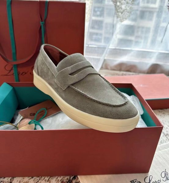 2024 LP Sapatos casuais sapatos de tênis abertos caminhadas de verão Sapatos de tradição de salão Surias de Suede Plaguadeiras Cidade Lazer Lazy Shoe Shoe Shoe Sneaker Mid Cut With Box