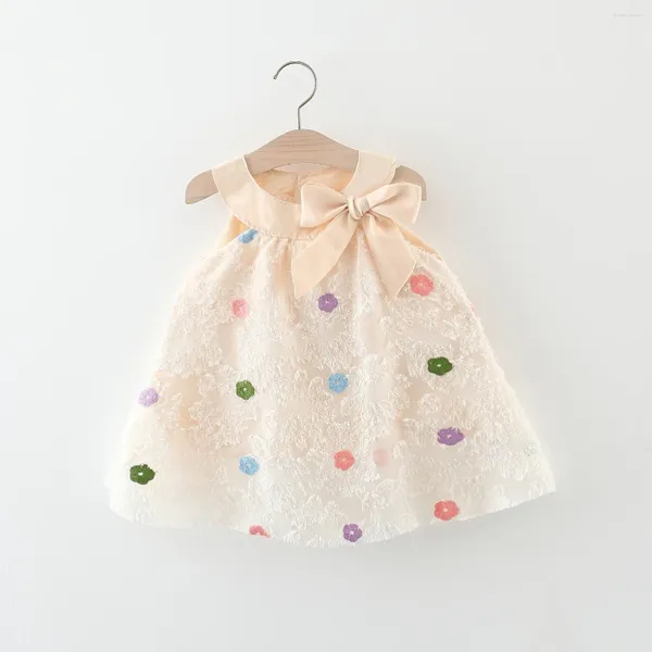 Girl Dresses Kids's Custom Summer Dress Dress Drow Decorazione a fiocrima da fuoco Colorful Flower