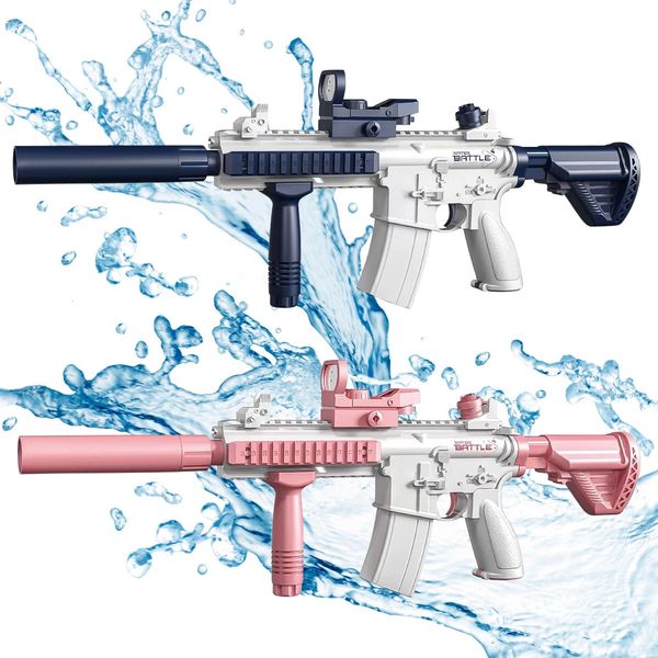 M416 Wasserpistole Elektrische Pistole Schießen Spielzeug Full Automatic Sommer Shooting Beach Outdoor Fun Toy für Kinder Jungen Mädchen Erwachsene Geschenk 240415
