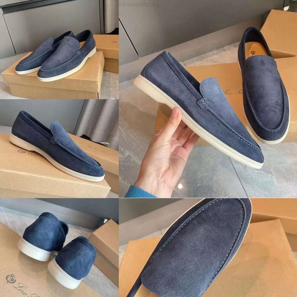 Loro Piano Herren Casual LP Laafers Schuhe Piana flach Low Top Wildleder Kuh Leder Oxfords Moccasins Sommer Walk Komfort Loafer Slip auf Gummi