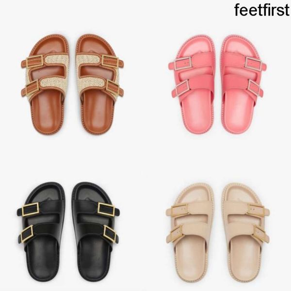 Tasarımcı Sandalet Erkek Kadın Orijinal Deri Sandal Süet Terlik Kalın Alt Alt Yaz Flip Flops Düz Ayakkabılar Moda Plaj Kadınlar ve Erkekler F Mektup Drag