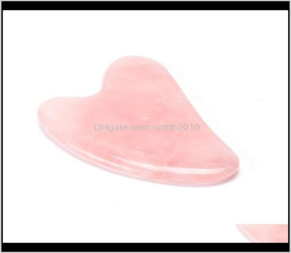 Rose Quartz Jade Guasha Board Rosa Rasper Natural Stone Chinesa Gua Sha Tools para Face Pescoço de Cosco