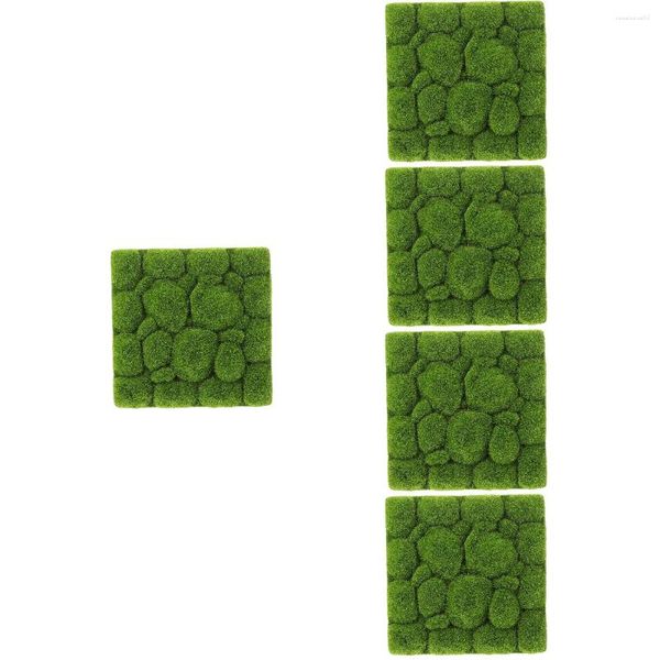 Dekorative Blumen 5 PCs Kreativ Simulierte Moosschaum Wand Hintergrunddekor für Home Office Bar Grüne Tafeln stabilisiert