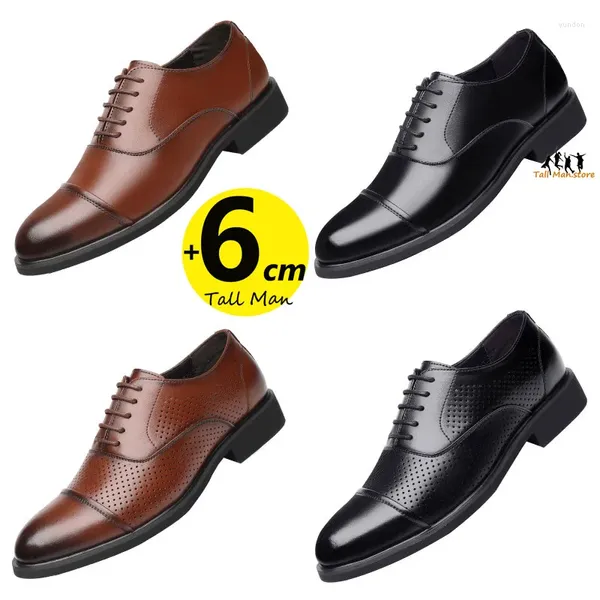 Sapatos casuais Business Classic Leather Elevator Oxford para homens Casamentos Office Plus Tamanho 37-43