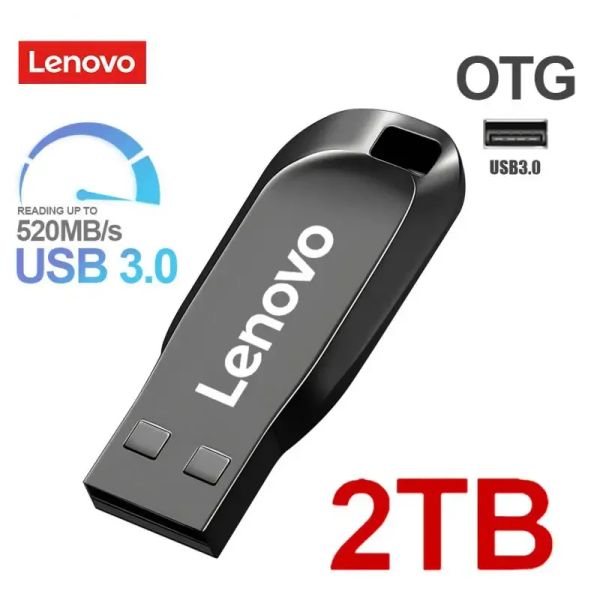 Schede Lenovo 2TB USB Flash Drive USB 3.0 ALTA SPECIA 1TB 512GB 3.0 Pendrive Interfaccia USB Memoria flash Stick 128GB per PC per laptop telefonico