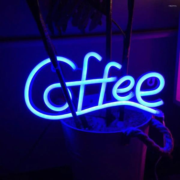 Lampade da tavolo LED Segno neon Lettera caffè Lettera a batteria Luce alimentata a batteria con consumo a bassa potenza senza sfarfallio per accattivanti