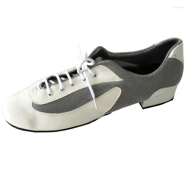 Sapatos de dança sapato de baile masculino salão branco salsa latin salsa solt side ioor socials party dançando para homens