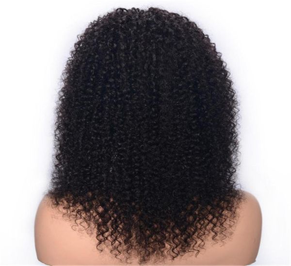 Kinky Curly Spitzenfront Perücken für schwarze Frauen vorgezogener brasilianischer Remy Human Hair Perücken 14 Zoll 2077947
